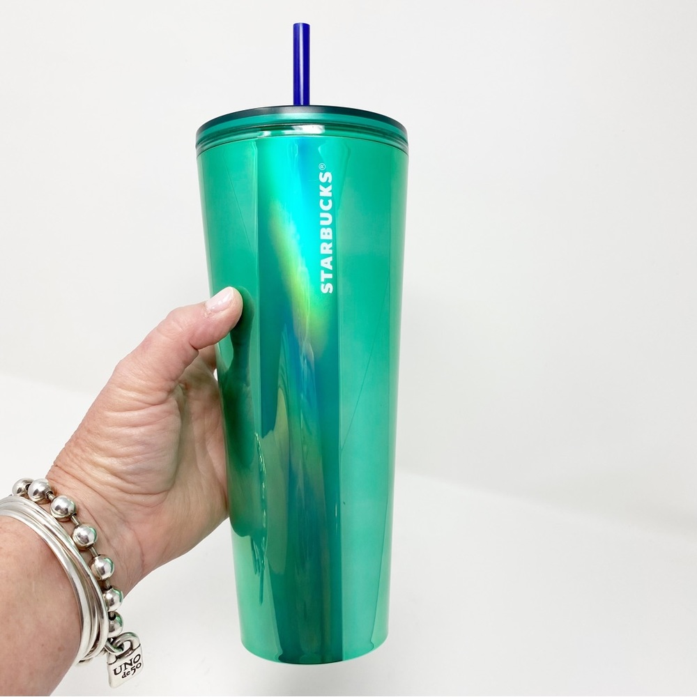 STARBUCKS IRIDESCENCE GREEN TUMBLER - Picture 5 of 9